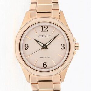 Citizen Women's Classic Eco-Drive Pink Gold Watch 35MM FE7053-51X